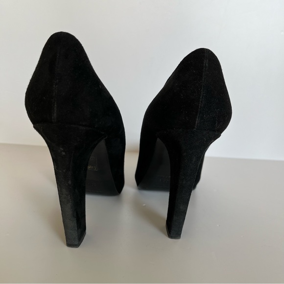Prada Black Suede Close Toed High Heels - Picture 10 of 12